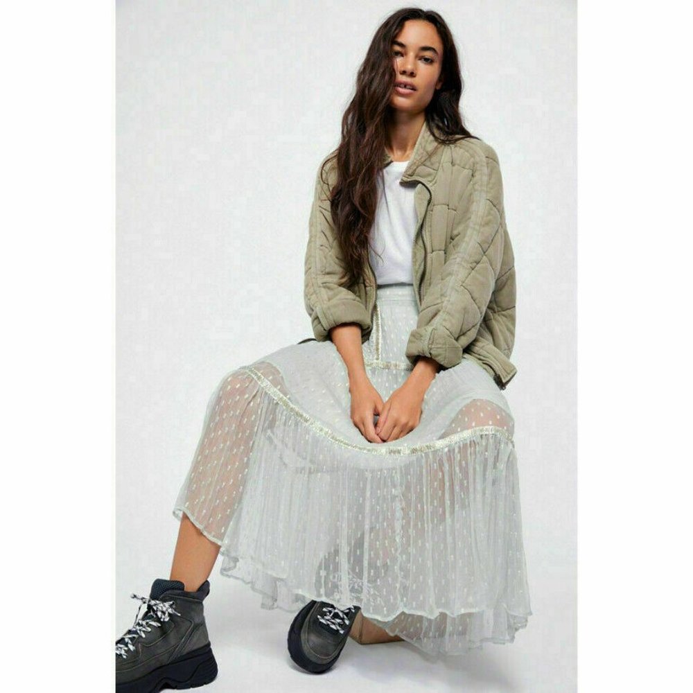 Free People Ella Midi Skirt Size 2 NWT - Picture 2 of 13